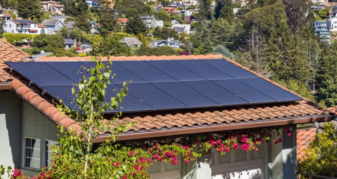 Residential solar panels on a tile roof in Auckland